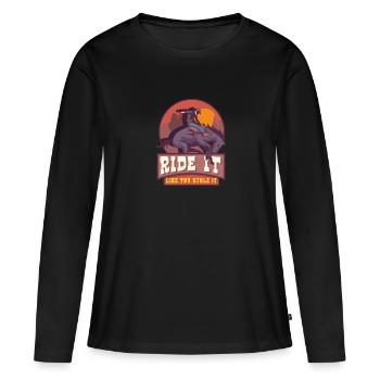 Rodeo Bull Riding Livestock Show Farmer Cattle - T-shirt manches longues Premium bio Femme - noir - Devant - Julia (174cm)