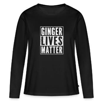 Funny Ginger Gift Idea - Frauen Premium Bio Langarmshirt - Schwarz - Vorne - Julia (174cm)