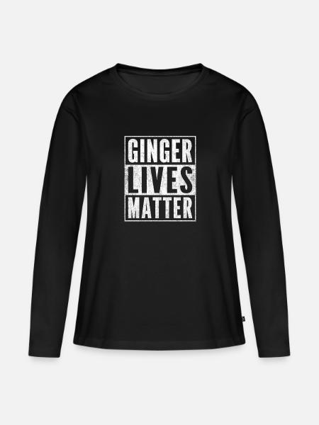Funny Ginger Gift Idea - Frauen Premium Bio Langarmshirt - Schwarz