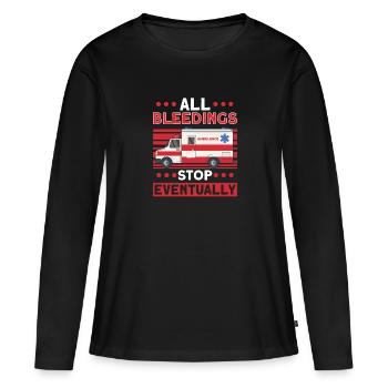 Paramedic First Responder Ambulance Driver - Women's Premium Organic Long Sleeve Shirt - black - Front - Julia (174cm)