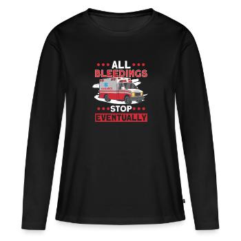 Paramedic First Responder Ambulance Driver - Women's Premium Organic Long Sleeve Shirt - black - Front - Julia (174cm)