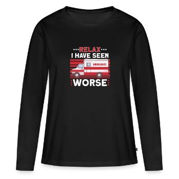 Paramedic First Responder Ambulance Driver - Women's Premium Organic Long Sleeve Shirt - black - Front - Julia (174cm)