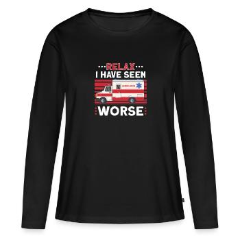 Paramedic First Responder Ambulance Driver - Women's Premium Organic Long Sleeve Shirt - black - Front - Julia (174cm)