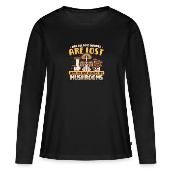 Morels Mushroom Picker Mushroom Farmer Mushroom - T-shirt manches longues Premium bio Femme - noir - Devant - Julia (174cm)