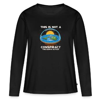 Théorie de la Terre plate Terre plate Armée de la Terre plate Terre - T-shirt manches longues Premium bio Femme - noir - Devant - Julia (174cm)