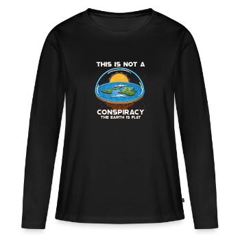 Théorie de la Terre plate Terre plate Armée de la Terre plate Terre - T-shirt manches longues Premium bio Femme - noir - Devant - Julia (174cm)