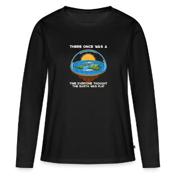 Théorie de la Terre plate Terre plate Armée de la Terre plate Terre - T-shirt manches longues Premium bio Femme - noir - Devant - Julia (174cm)