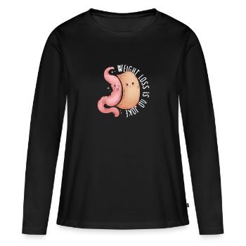 Gastrectomie à la manche Gastrectomie à la manche - T-shirt manches longues Premium bio Femme - noir - Devant - Julia (174cm)