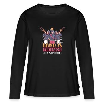 Musique de répétition de l’école clarinettiste de fanfare - T-shirt manches longues Premium bio Femme - noir - Devant - Julia (174cm)