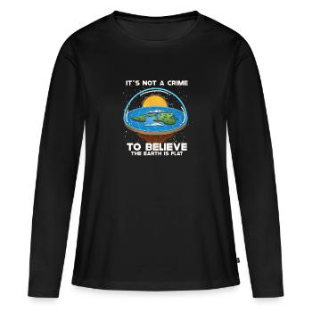 Théorie de la Terre plate Terre plate Armée de la Terre plate Terre - T-shirt manches longues Premium bio Femme - noir - Devant - Julia (174cm)