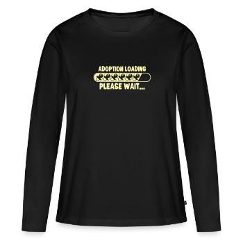 Cadeaux amusants pour la Journée de l’adoption - T-shirt manches longues Premium bio Femme - noir - Devant - Julia (174cm)
