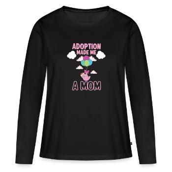 Funny Adoption Adoption Day Gifts - Women's Premium Organic Long Sleeve Shirt - black - Front - Julia (174cm)