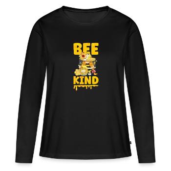 Beekeeper Gnomes Gnome Lover Funny Gnome Honey Bee - Women's Premium Organic Long Sleeve Shirt - black - Front - Julia (174cm)