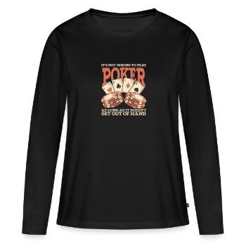 Poker Casino Joueur de poker Jeu de roulette - T-shirt manches longues Premium bio Femme - noir - Devant - Julia (174cm)