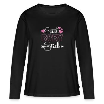 Date du transfert d’embryons FIV in vitro fécondation in vitro - T-shirt manches longues Premium bio Femme - noir - Devant - Julia (174cm)