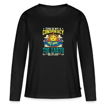 Théorie de la Terre plate Terre plate Armée de la Terre plate Terre - T-shirt manches longues Premium bio Femme - noir - Devant - Julia (174cm)