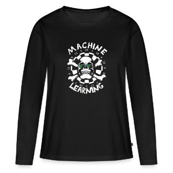 Machine learning - Women's Premium Organic Long Sleeve Shirt - black - Front - Julia (174cm)