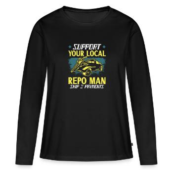 Repo-agent Repo Man Repossession Agent - Frauen Premium Bio Langarmshirt - Schwarz - Vorne - Julia (174cm)