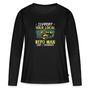 Repo-agent Repo Man Repossession Agent - Frauen Premium Bio Langarmshirt - Schwarz - Vorne - Julia (174cm)