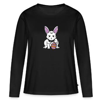 Lapin gothique Lapin gothique Gothique Pâques Emo Goth - T-shirt manches longues Premium bio Femme - noir - Devant - Julia (174cm)
