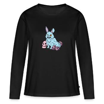 Lapin gothique Lapin gothique Gothique Pâques Emo Goth - T-shirt manches longues Premium bio Femme - noir - Devant - Julia (174cm)