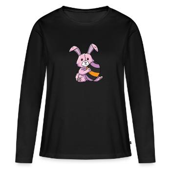 Lapin gothique Lapin gothique Gothique Pâques Emo Goth - T-shirt manches longues Premium bio Femme - noir - Devant - Julia (174cm)