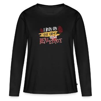 True Crime Murder Spy Crime Intérêt Idée cadeau - T-shirt manches longues Premium bio Femme - noir - Devant - Julia (174cm)