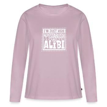 True Crime Murder Spy Crime Intérêt Idée cadeau - T-shirt manches longues Premium bio Femme - rose poudré - Devant - Julia (174cm)