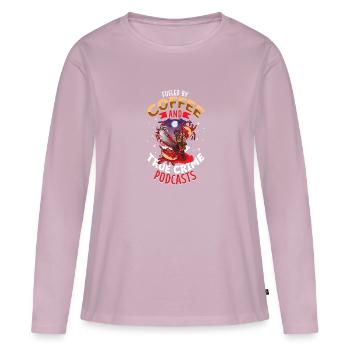 True Crime Murder Spy Crime Intérêt Idée cadeau - T-shirt manches longues Premium bio Femme - rose poudré - Devant - Julia (174cm)