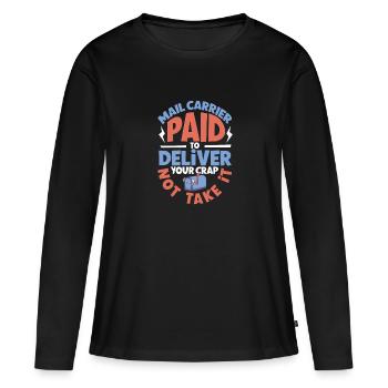 Commis des postes Postlady Postman Post Office - T-shirt manches longues Premium bio Femme - noir - Devant - Julia (174cm)