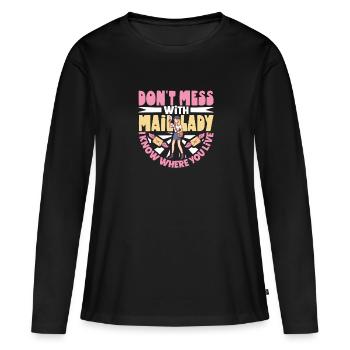 Commis des postes Postlady Postman Post Office - T-shirt manches longues Premium bio Femme - noir - Devant - Julia (174cm)