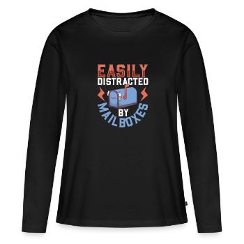 Commis des postes Postlady Postman Post Office - T-shirt manches longues Premium bio Femme - noir - Devant - Julia (174cm)