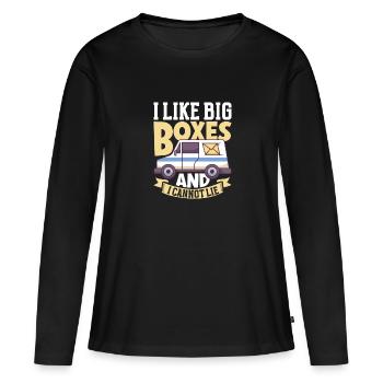 Commis des postes Postlady Postman Post Office - T-shirt manches longues Premium bio Femme - noir - Devant - Julia (174cm)