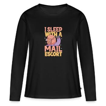 Commis des postes Postlady Postman Post Office - T-shirt manches longues Premium bio Femme - noir - Devant - Julia (174cm)