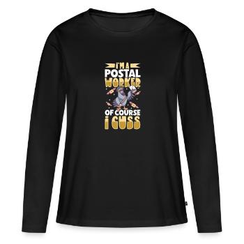 Commis des postes Postlady Postman Post Office - T-shirt manches longues Premium bio Femme - noir - Devant - Julia (174cm)