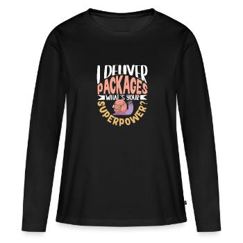 Commis des postes Postlady Postman Post Office - T-shirt manches longues Premium bio Femme - noir - Devant - Julia (174cm)