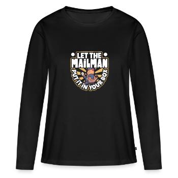 Commis des postes Postlady Postman Post Office - T-shirt manches longues Premium bio Femme - noir - Devant - Julia (174cm)