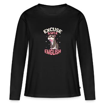 french bulldog english bulldog dog lover bulldog - Frauen Premium Bio Langarmshirt - Schwarz - Vorne - Julia (174cm)