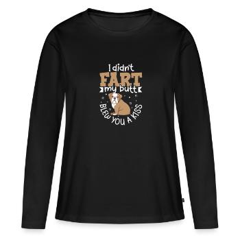 french bulldog english bulldog dog lover bulldog - Frauen Premium Bio Langarmshirt - Schwarz - Vorne - Julia (174cm)