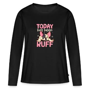 french bulldog english bulldog dog lover bulldog - Frauen Premium Bio Langarmshirt - Schwarz - Vorne - Julia (174cm)