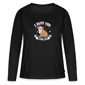 french bulldog english bulldog dog lover bulldog - Frauen Premium Bio Langarmshirt - Schwarz - Vorne - Julia (174cm)