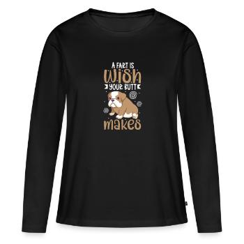 french bulldog english bulldog dog lover bulldog - Frauen Premium Bio Langarmshirt - Schwarz - Vorne - Julia (174cm)