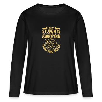 Spanischer Humor Conchas Mexikanisches Brot - Frauen Premium Bio Langarmshirt - Schwarz - Vorne - Julia (174cm)