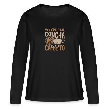 Spanischer Humor Conchas Mexikanisches Brot - Frauen Premium Bio Langarmshirt - Schwarz - Vorne - Julia (174cm)