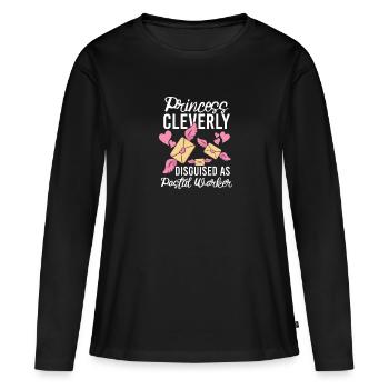 Commis des postes Postlady Postman Post Office - T-shirt manches longues Premium bio Femme - noir - Devant - Julia (174cm)