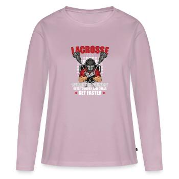 Lacrosse player Lacrosse trainer Lax Player - Women's Premium Organic Long Sleeve Shirt - dusky pink - Front - Julia (174cm)