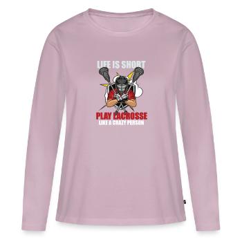 Lacrosse player Lacrosse trainer Lax Player - Women's Premium Organic Long Sleeve Shirt - dusky pink - Front - Julia (174cm)