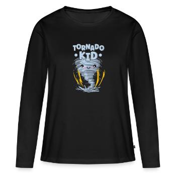Météorologie Kids Tornado Storm, The Storm Fan - T-shirt manches longues Premium bio Femme - noir - Devant - Julia (174cm)
