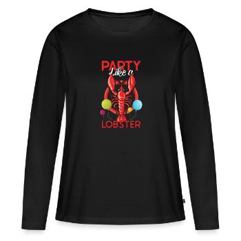 Lobster Crawfish Boil Cajun Lobster Gift Seafood - Women's Premium Organic Long Sleeve Shirt - black - Front - Julia (174cm)