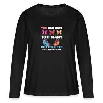 Insecte Papillon Monarque Habitat du monarque - T-shirt manches longues Premium bio Femme - noir - Devant - Julia (174cm)